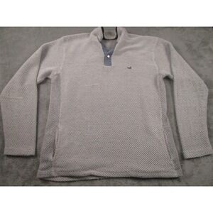 Southern Marsh Sweater Mens Small Gray Oversized Knit Pullover Henley Neck